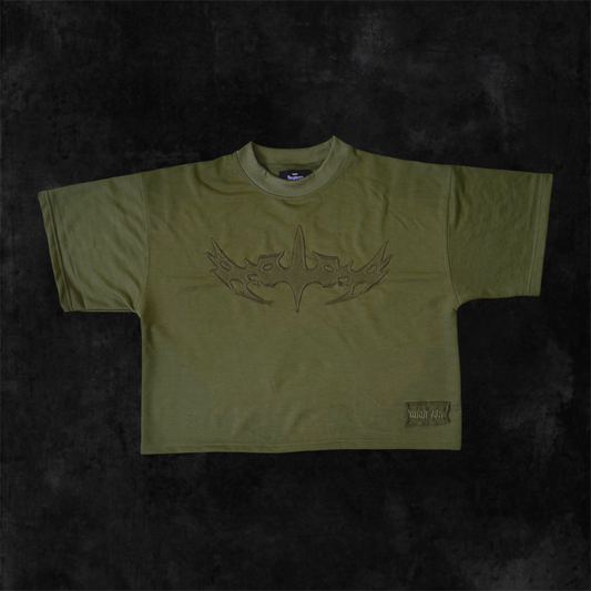 Throned Cropped Tee - Green