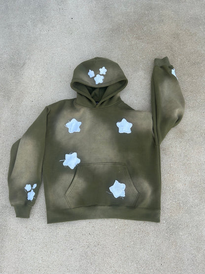 Limitless Distressed Hoodie (Olive Green)