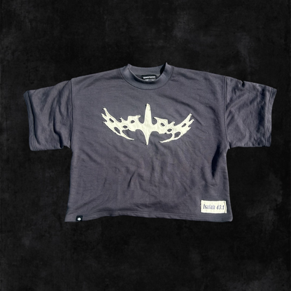 Thorned Cropped Tee - Grey