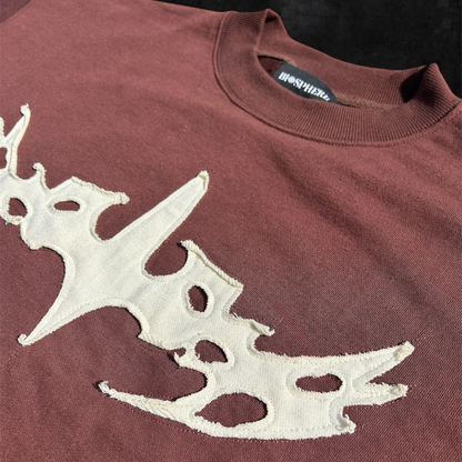 Thorned Cropped Tee - Brown